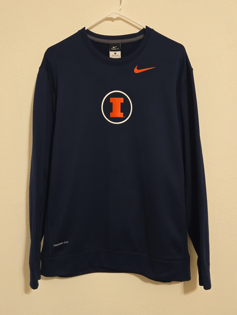 Nike NCAA Fighting Illinois Navy Crewneck Sweatshirt - Large